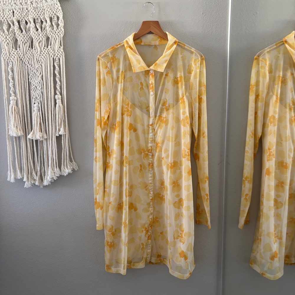 Abercrombie & Fitch Yellow Mesh Dress